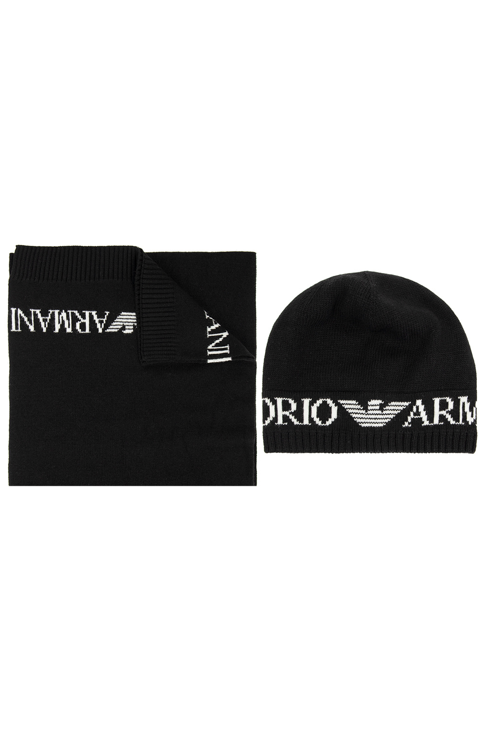 Armani hat and shop scarf set mens